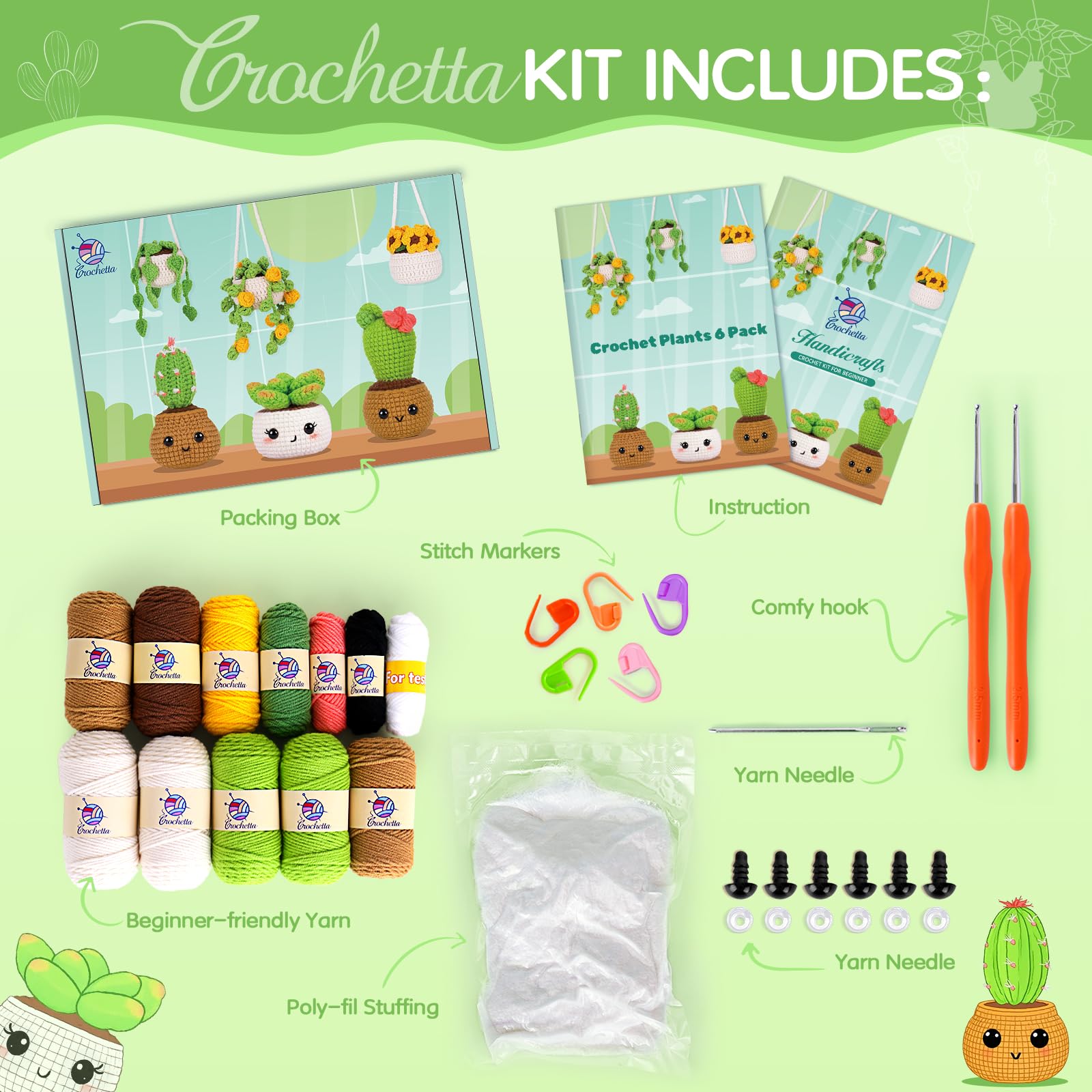 Beginner Crochet Kit - Easy Plant Project -3