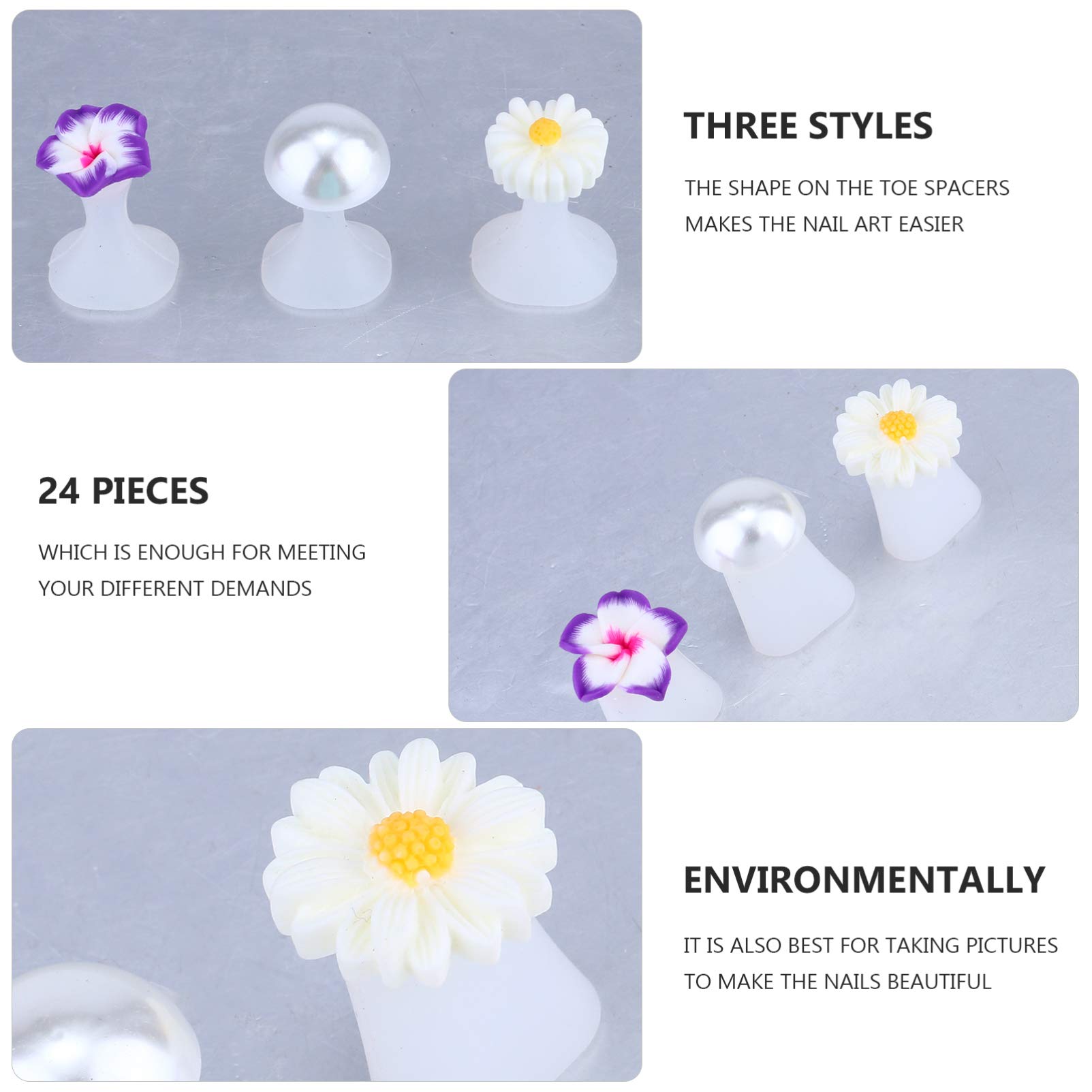 PartyKindom 24pcs Toe Separator Nail Art Toe Spacers Toe Split Toe Spreaders for Women Dividers Nails Feet Toe Cushions Separators Manicure Toe Spreader Pedicure Tool Spacer Bunion