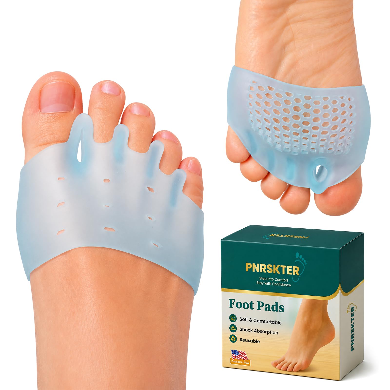 Pnrskter Gel Toe Separator - 6Pcs Toe Spacer for Bunion, Overlapping Toes Global Recycled Standard Global Recycled Standard Global Recycled Standard
