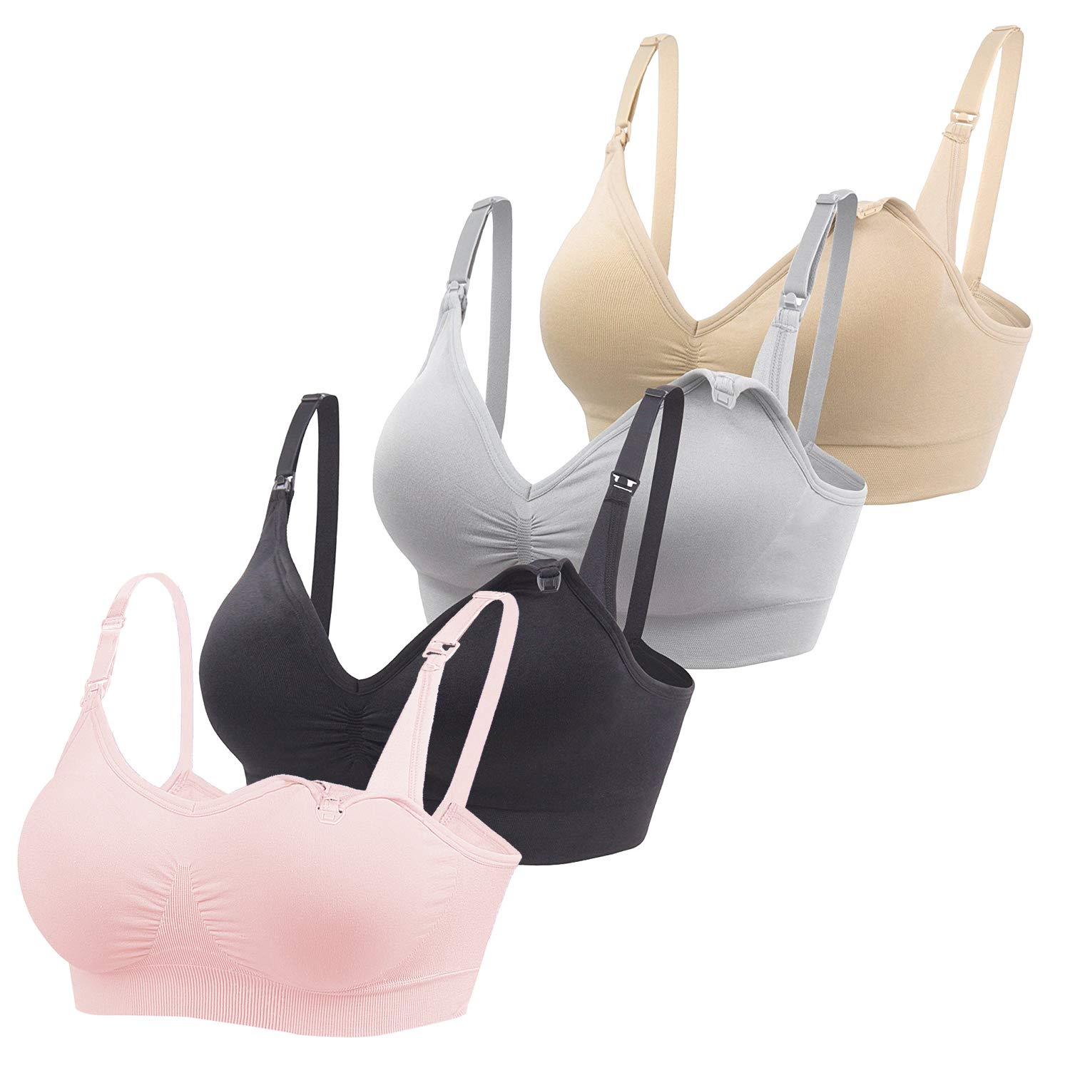 Femme Soutiens-Gorge maternité d’Allaitement sans Armature pour Enceinte Femme Allaitant Sommeil(4/3Pcs)