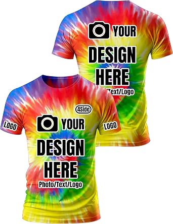Custom T Shirts for Men Design Your Own Add Text/Photo/Logo Customized Shirts for Men Printed Front/Back