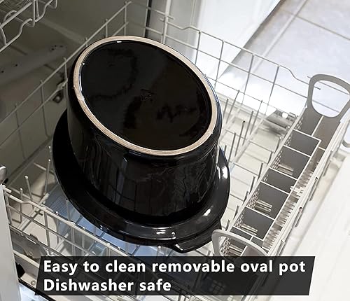 Miniatura 7 de Olla lenta eléctrica de cerámica de 85 cuartos - Temperatura ajustable entradas salsas guisos y salsas