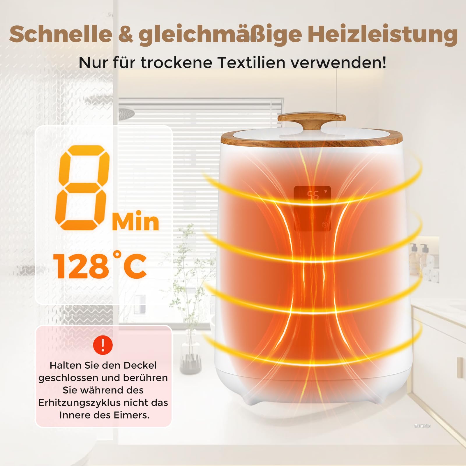 RELAX4LIFE 18L Handtuchwärmer, Handtuch Wärmegerät mit LED-Anzeige & Schnellheizung & automatischer Abschaltung, tragbarer Handtuchtrockner Handtuchheizung, Towel Warmer für Bad, Spa, Hotel, Weiß