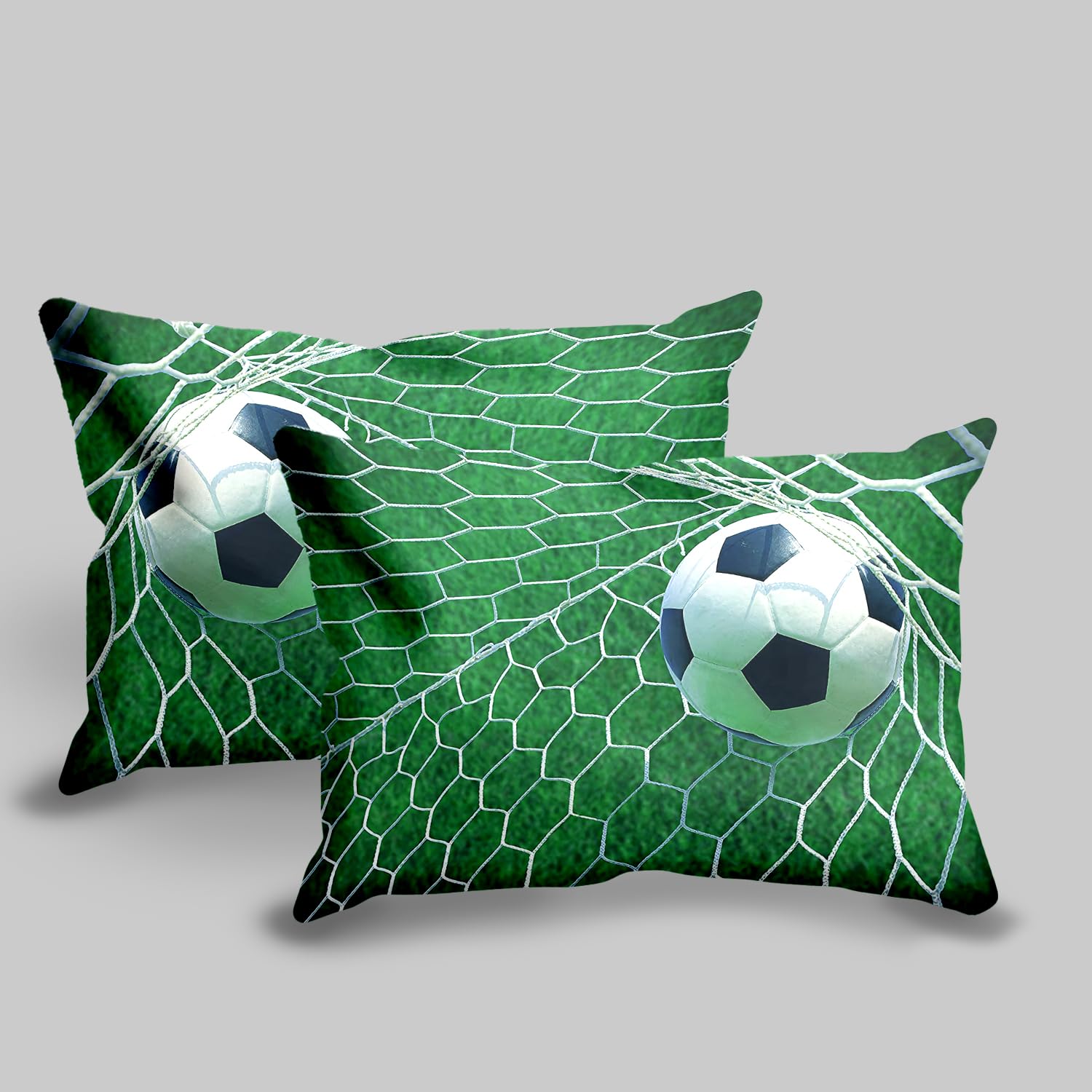 Copripiumino da Calcio 135×200 cm,Biancheria da Letto con Stampa Calcio per Bambini,Copripiumino con Stampa Calcio 3D + 2 Federe 50 x 75 cm(Football 3)