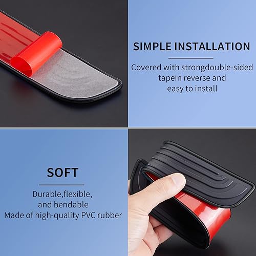 Miniatura 5 de HA01 - Juego de 4 protectores de placa de umbral de puerta de automóvil  Protector de placa de desgaste para umbral de puerta delanteratrasera,