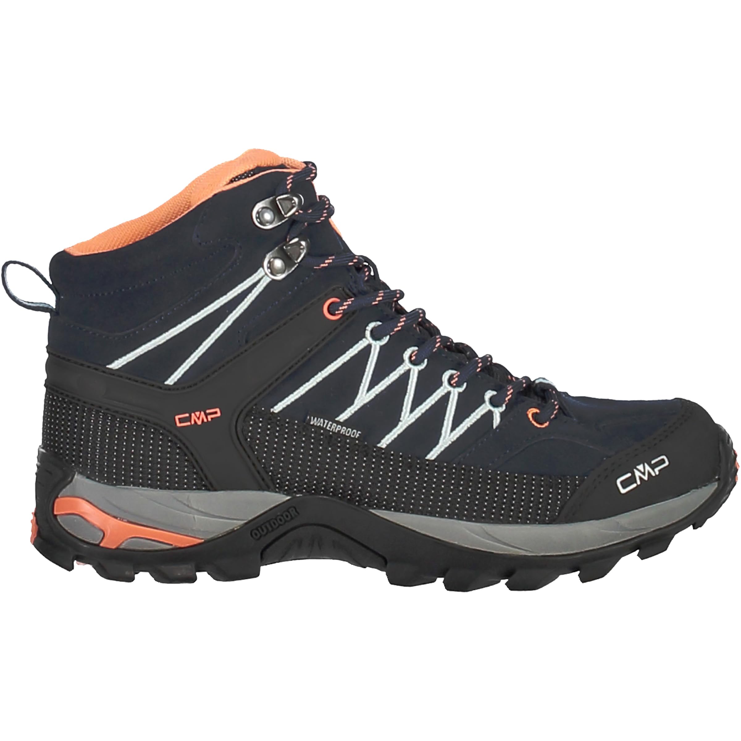 CMP Damen Rigel Mid Trekking Shoe Wp, B.Blue-Giada-Peach, 44