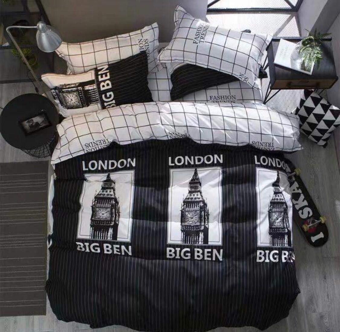 Starstorm_4 Pieces Fitted Single Size Bed Sheet Set of 1 Fitted Bed Sheet, 1 Bed Cover and 2 Pillow Cases (Click above on Starstorm for more designs)