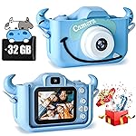 CIMELR Kids Camera Toys for 3 4 5 6 7 8 9 10 11 12 Years Old Boys/Girls, Kids Digital Camera for Toddler with Video, Birthday Festival for Kids, Selfie Camera for Child, 32GB TF Card