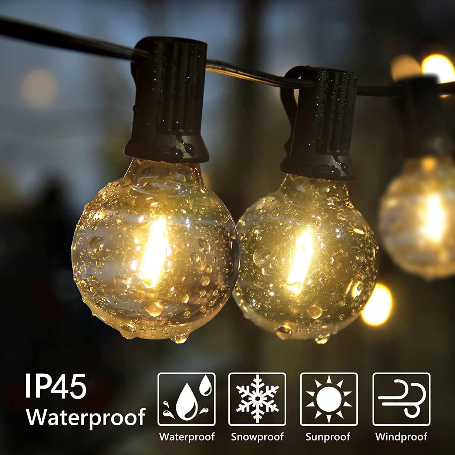 Led-lichtsnoer voor binnen, USB-lichtketting voor buiten, stroom, 40
