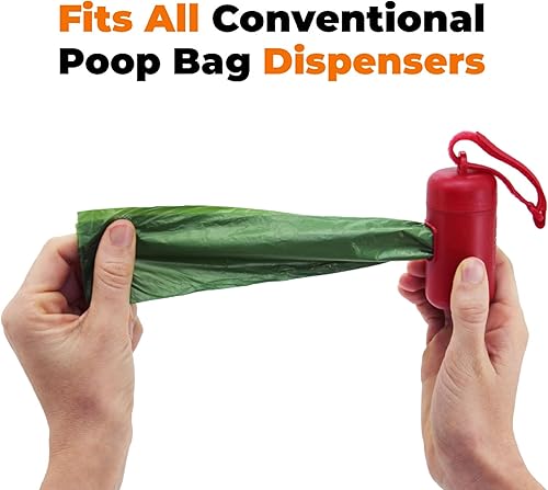 Vista 215 de Best Pet Supplies - Bolsas para limpieza de excremento de perro, rollo de repuesto, uso en exteriores, a prueba de fugas y desgarros, plástico