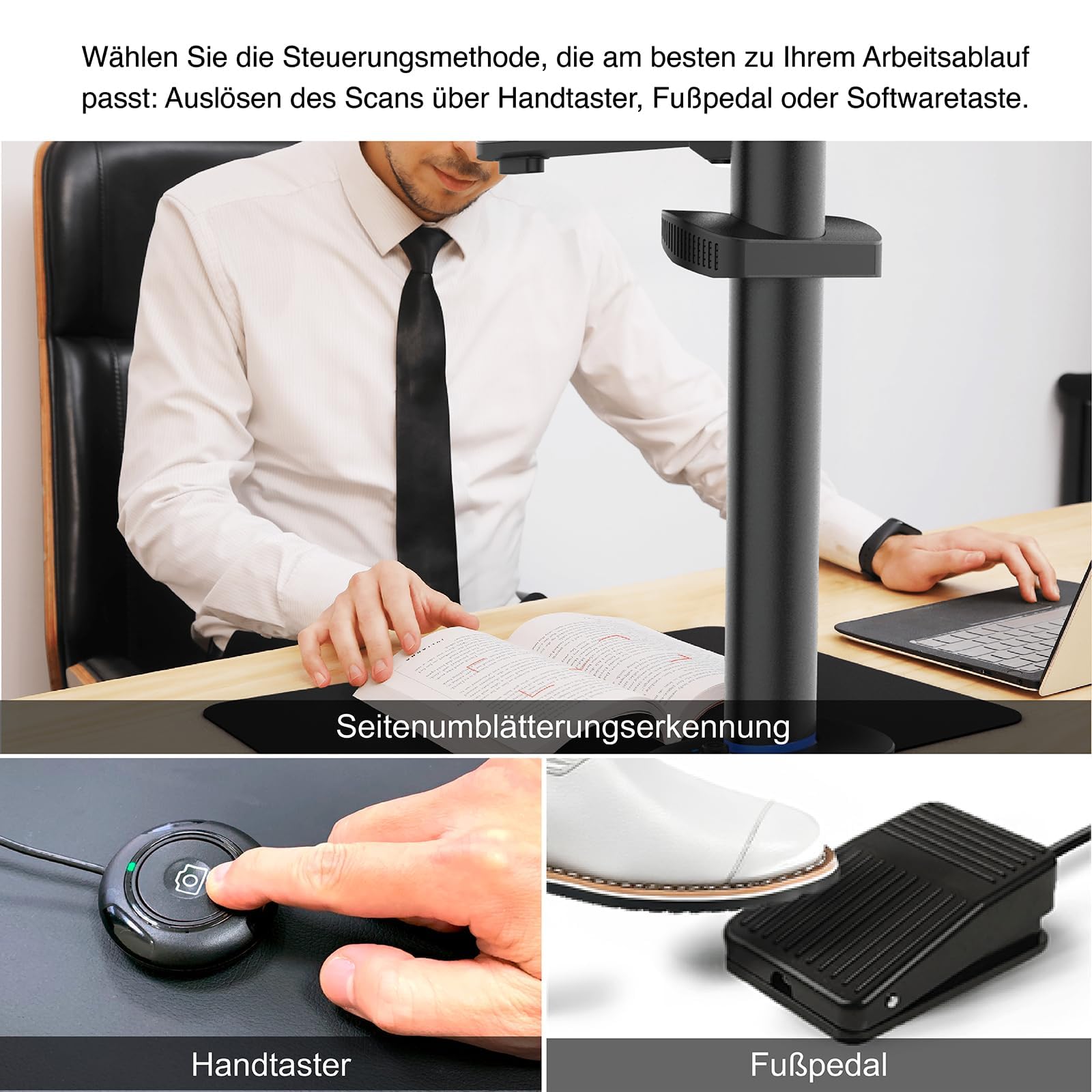 VIISAN S48 Duo Professioneller A2/A3 Buchscanner, Dual 48MP CMOS-Sensoren, 600 DPI, Automatisches Glätten der Buchfalz, OCR-Texterkennung, LED-Beleuchtung, Kompatibel mit Windows & macOS