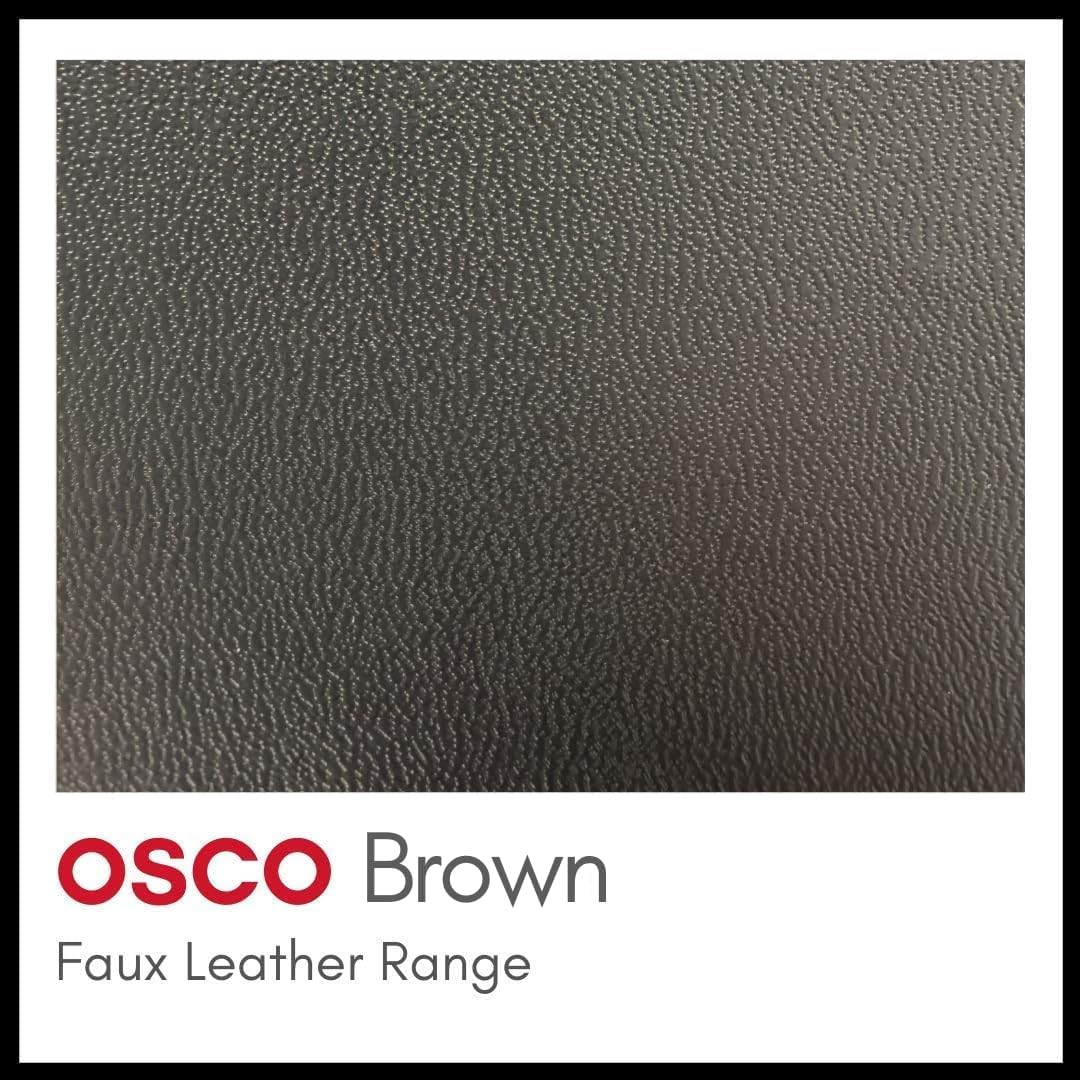 OSCO Brown Faux Leather 4 Drawer Chest | Stationery Organiser | Stackable | Makeup Container | Jewellery Box | Not A4 Size | H18.5 x W33 x D20.5 cm |
