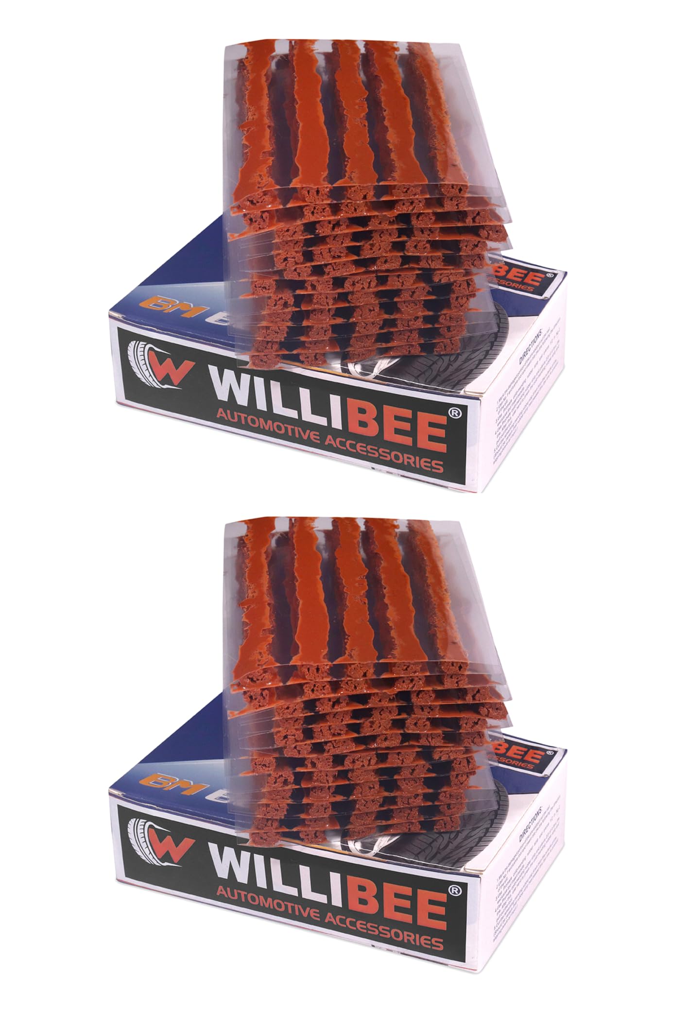 WILLIBEE (Pack of 60 Strips) Premium Heavy Duty Tubeless Tyre Puncture Repair Strips, 60 Puncher Repair Seal Strips for Car & Bike