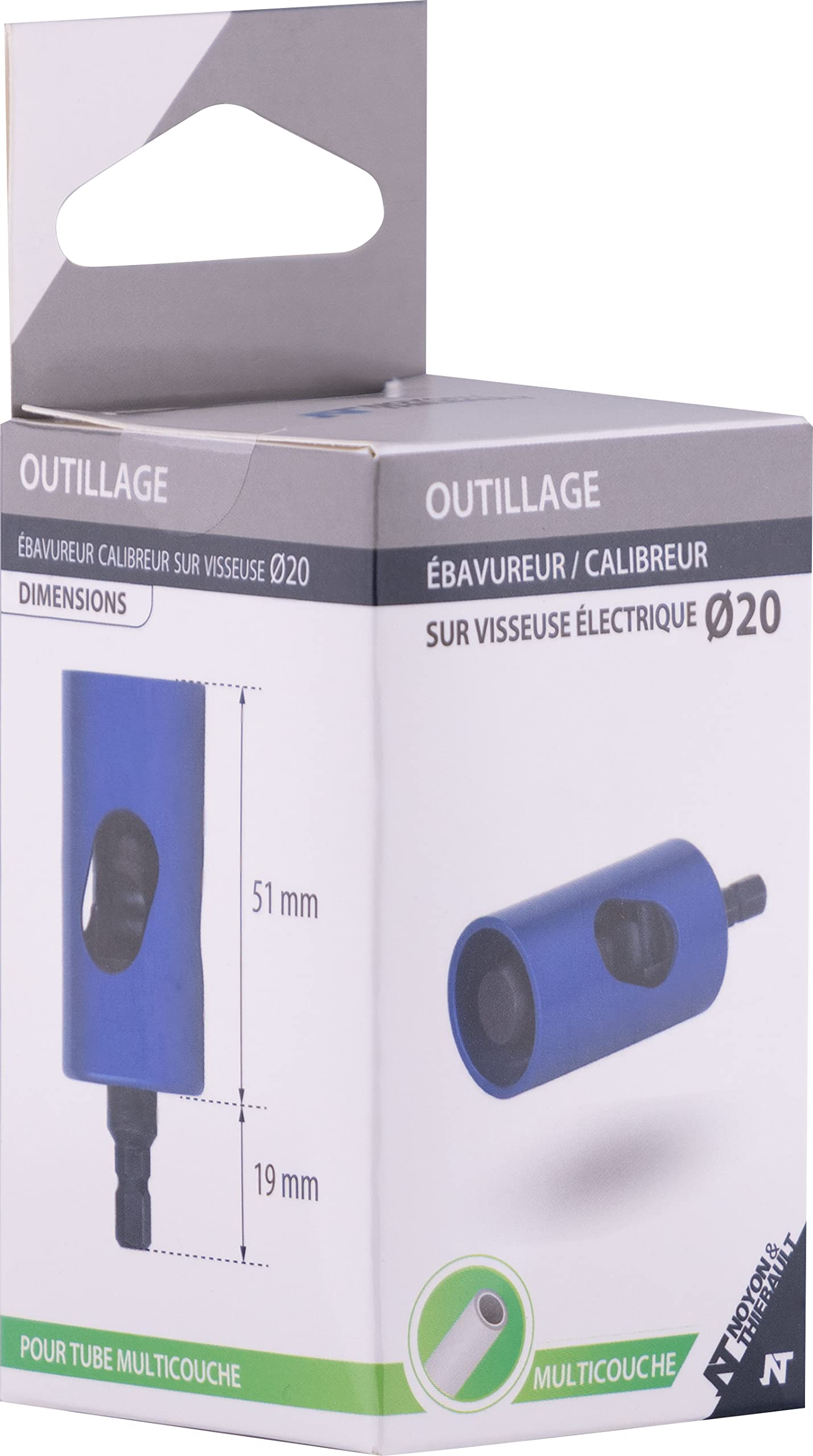 Desbarbador para destornillador | Elimina rebabas de tubos multicapa Ø20 mm rápida y eficazmente | Diseño resistente y duradero | Facilita la instalación sin esfuerzo | QUICK PLOMBERIE