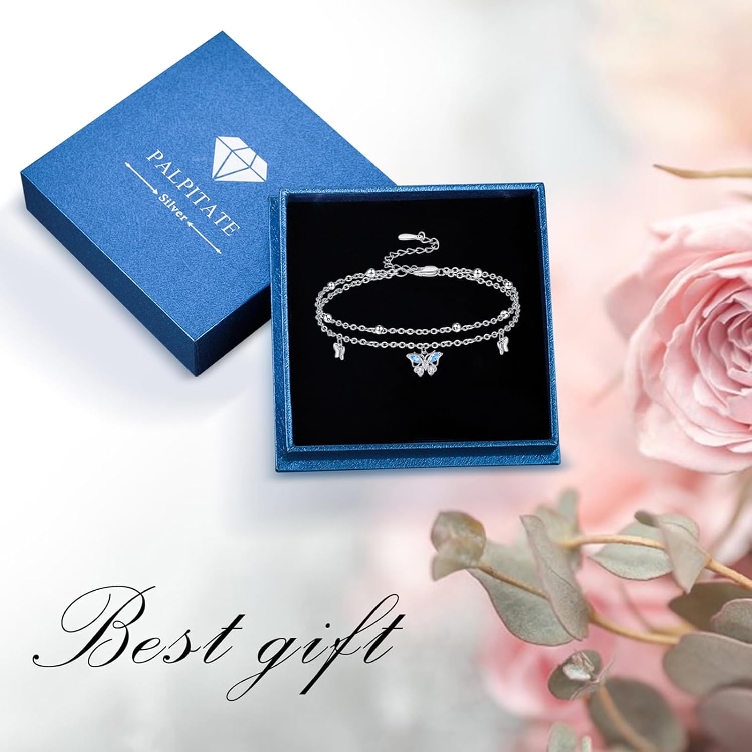 Palpitate Sterling Silver Butterfly Anklet & Ankle Bracelet for Women - Image 7