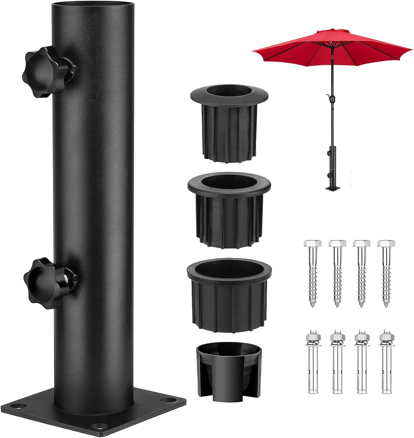 JUMXSRLE Deck Mount Umbrella Holder, Adjustable Diameter