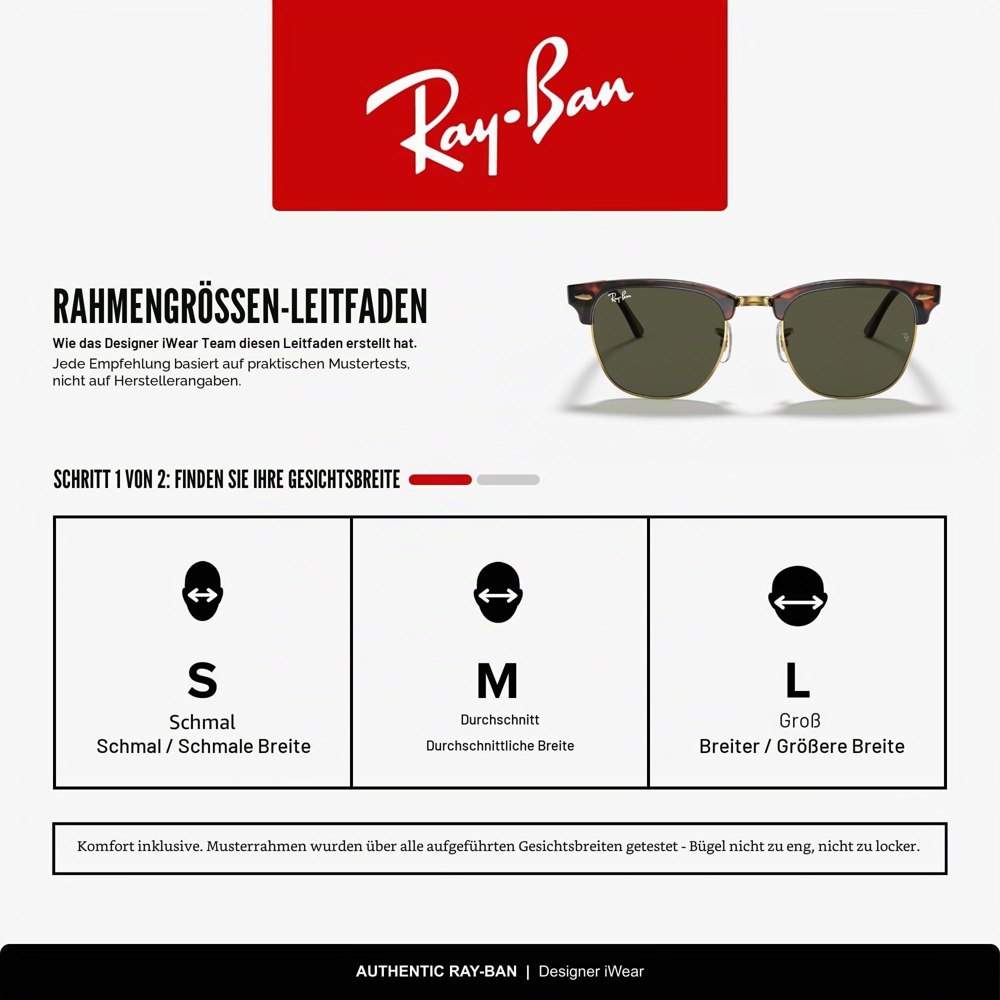 Ray-Ban Herren Clubmaster Sonnenbrille (1er Pack)