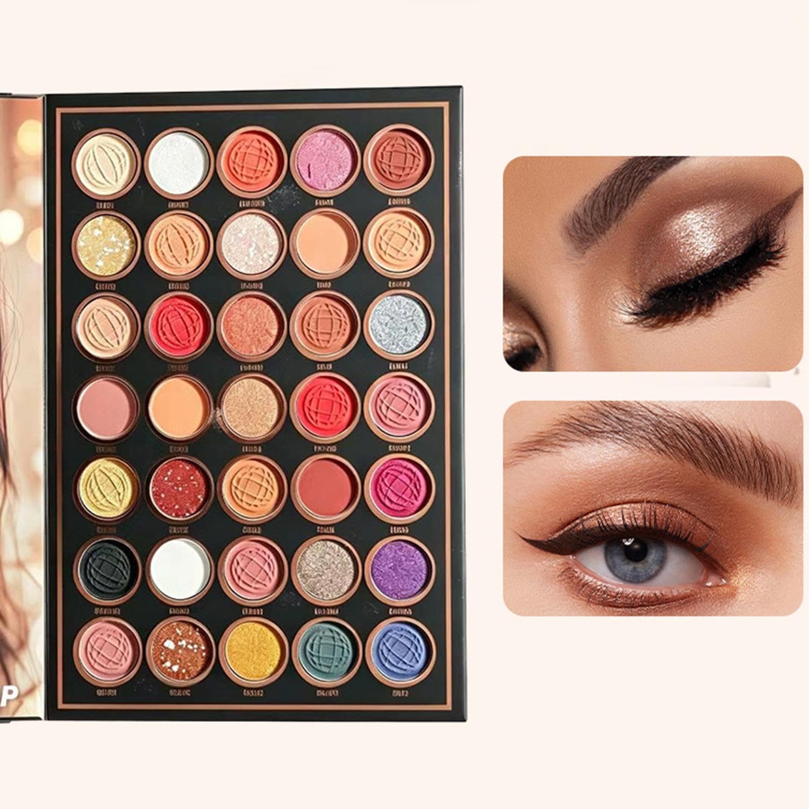 Palette di Ombretti Illuminante Portatile A Forma Di Libro | Trucco Occhi Con Ombretti Per La Bellezza Quotidiana, Gli Appuntamenti, Le Feste, Gli Spostamenti, Gli Eventi Ed I Viaggi