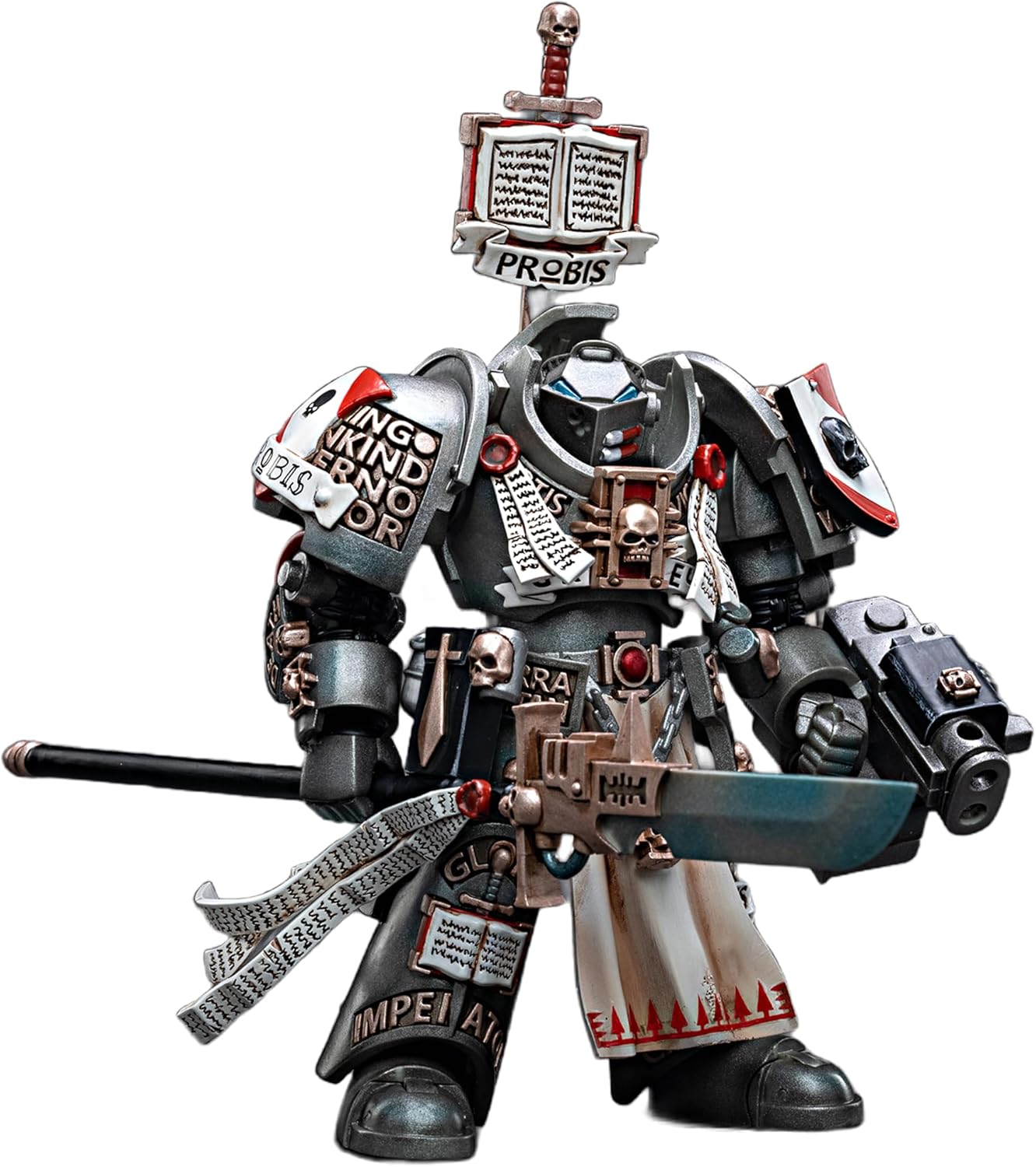 JOYTOY 1/18 Action Figure Warhammer 40,000 Grey Knights Strike Squad Grey Knight with Psilencer 4.72 inch Movable Model Collectible Figurine