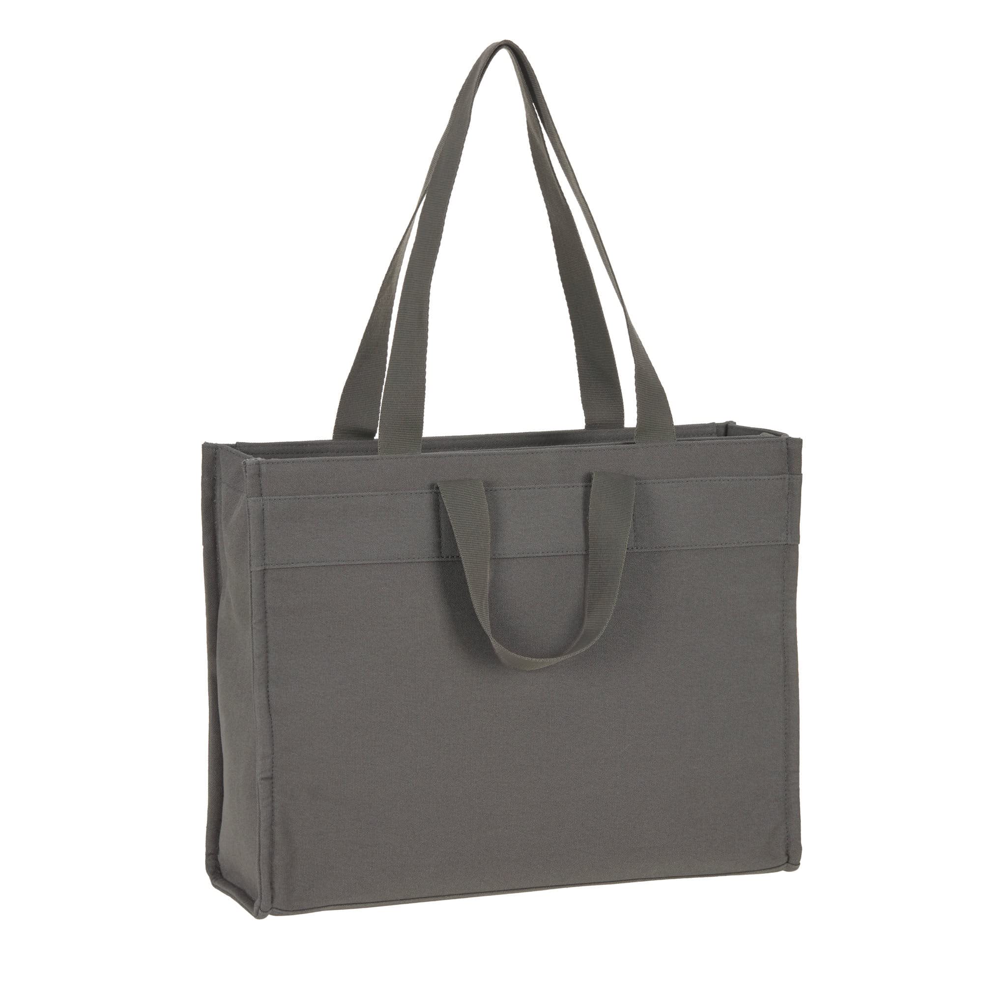 LÄSSIG Baby Wickeltasche mit Wickelunterlage, Kinderwagenbefestigung, nachhaltig produziert/GRE Tote Up Bag anthracite