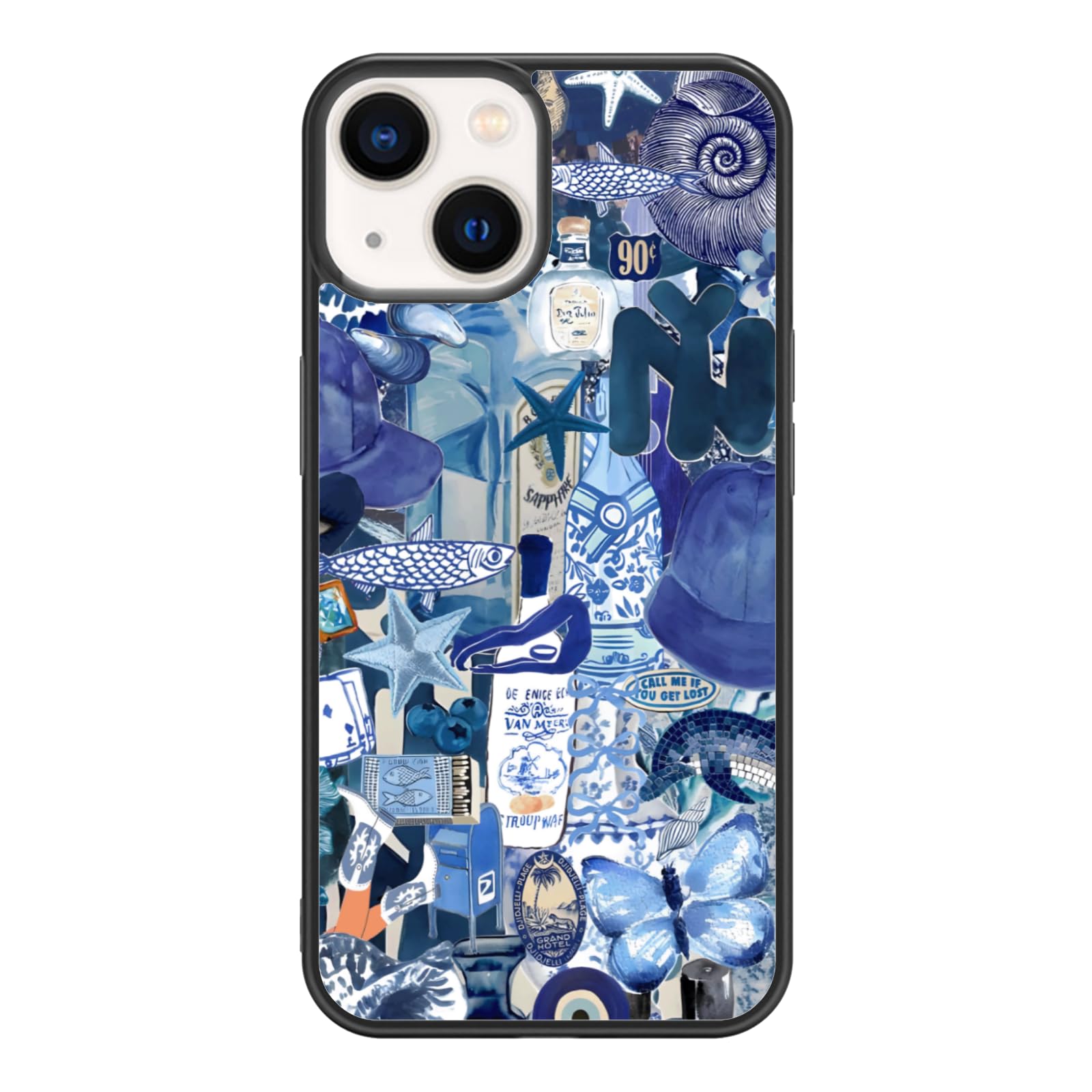 Axulimin Cute Trendy Blue Coquette Collage Aesthetic Phone Case for iPhone 17 16 15 14 13 12 11 8 7 XR X XS Pro Max Plus Mini SE Case for Teen Girls