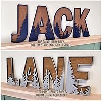 Vista 4 de Letrero con nombre para guardería, letrero bohemio para guardería, letreros con nombres familiares, arte de pared 3D para habitaciones de niños