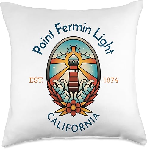 Miniatura 4 de Point Fermin Light Lighthouse California Throw Pillow