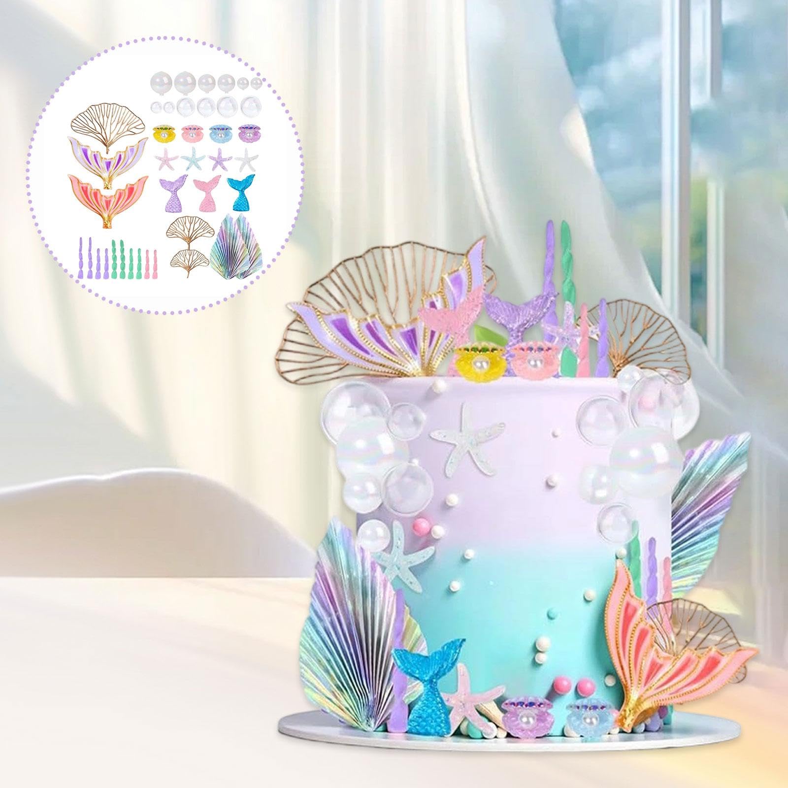 40 Decorazioni di Sirena, Decorazione per Torta Sottomarina per Anniversario E Fidanzamento