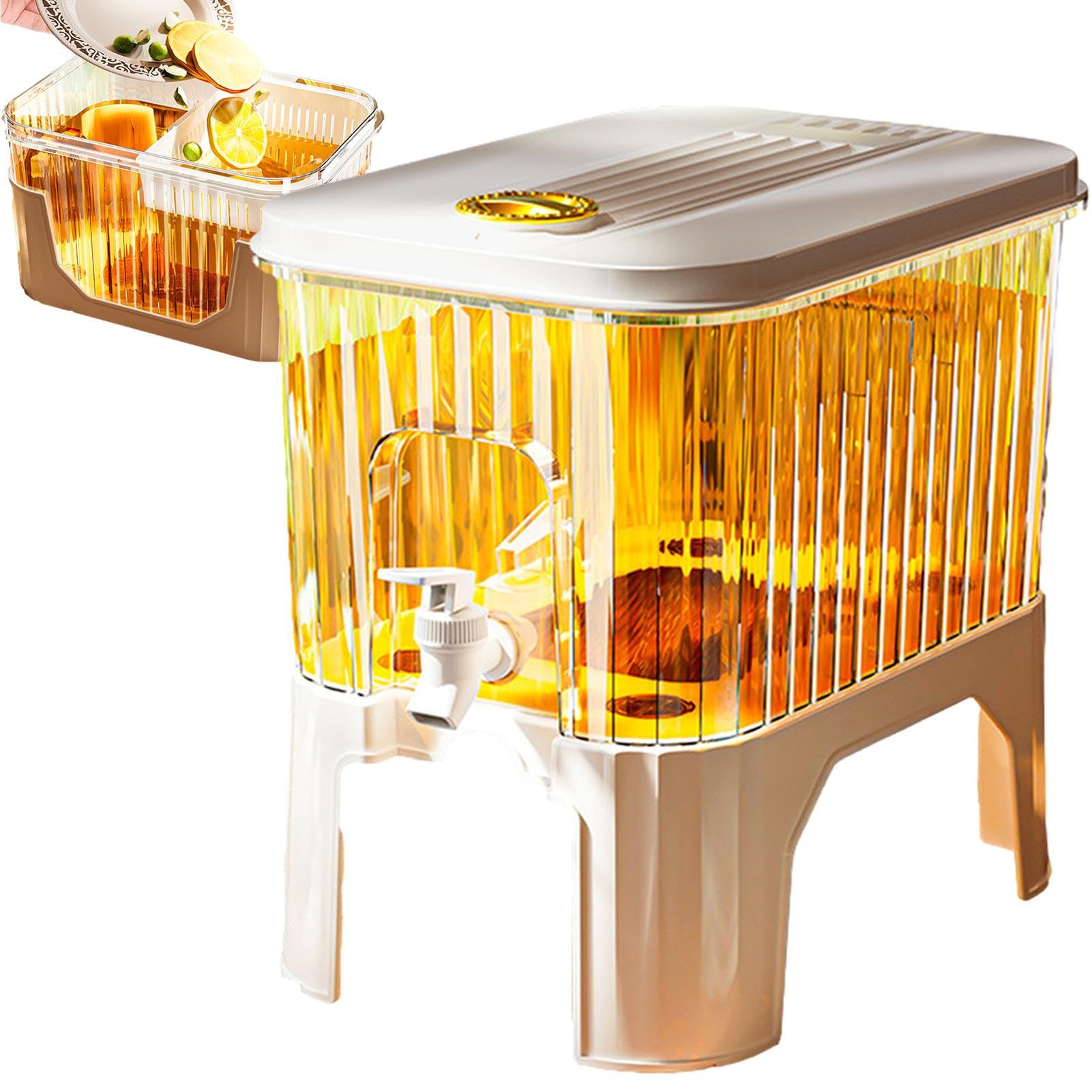Distributore di bevande da 3/5 L con rubinetto, dispenser di acqua per frigorifero con rubinetto, grande capacità dispenser di bevande in, secchio per acqua ghiacciata ricaricabile con