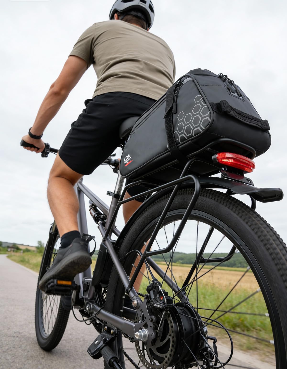KEMIMOTO 17L Borsa Posteriore Bici 3 in 1, 11L Borse per Bici Impermeabile con 8L Isolante Rimovibile, Borsa per Bicicletta Posteriori Multifunzionale con Tracolla e Maniglia