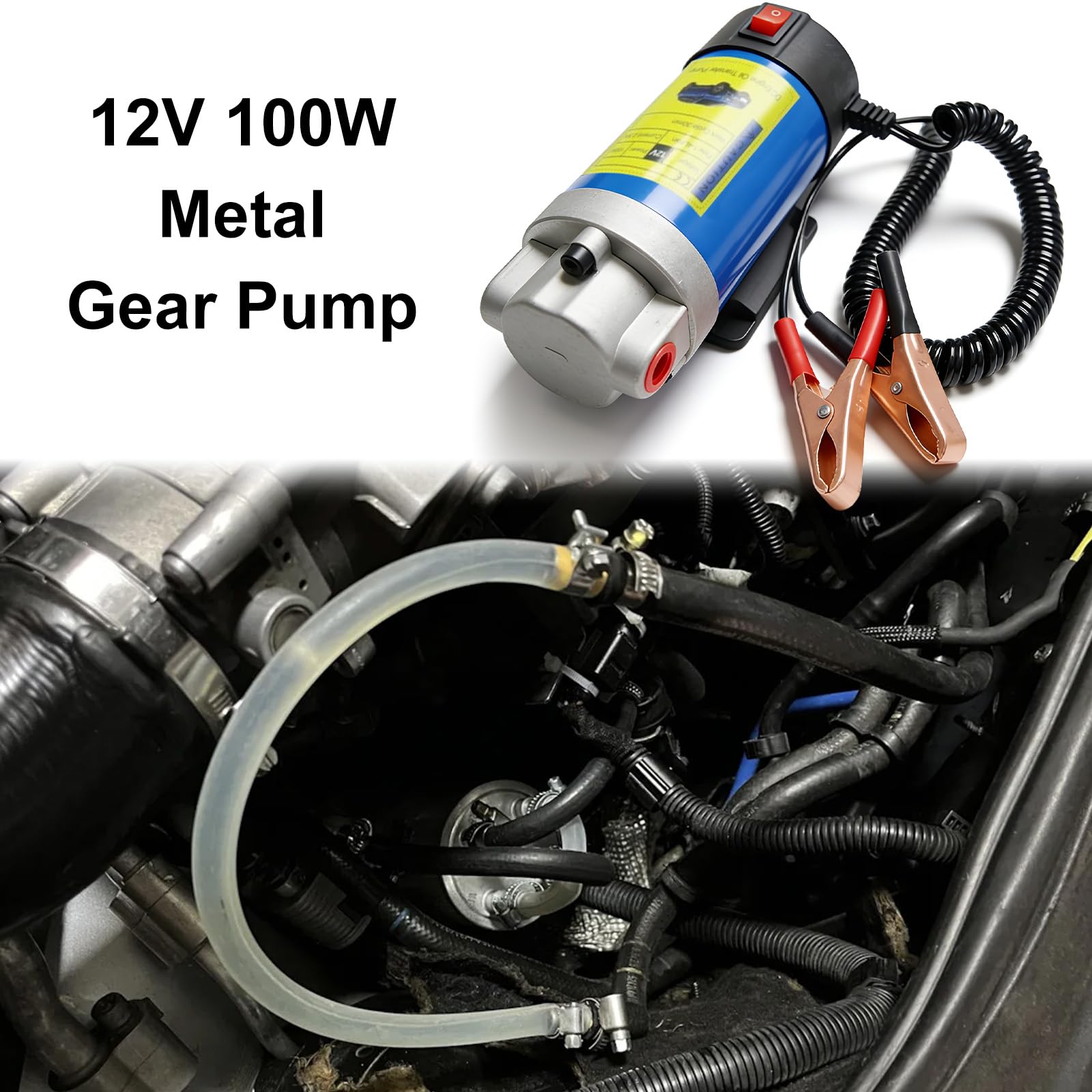 Bomba de extracción de aceite, 12 V, 100 W, bomba de extracción de aceite, bomba eléctrica autocebante y silenciosa, bomba de cambio de aceite para coche, moto, barco, caravana