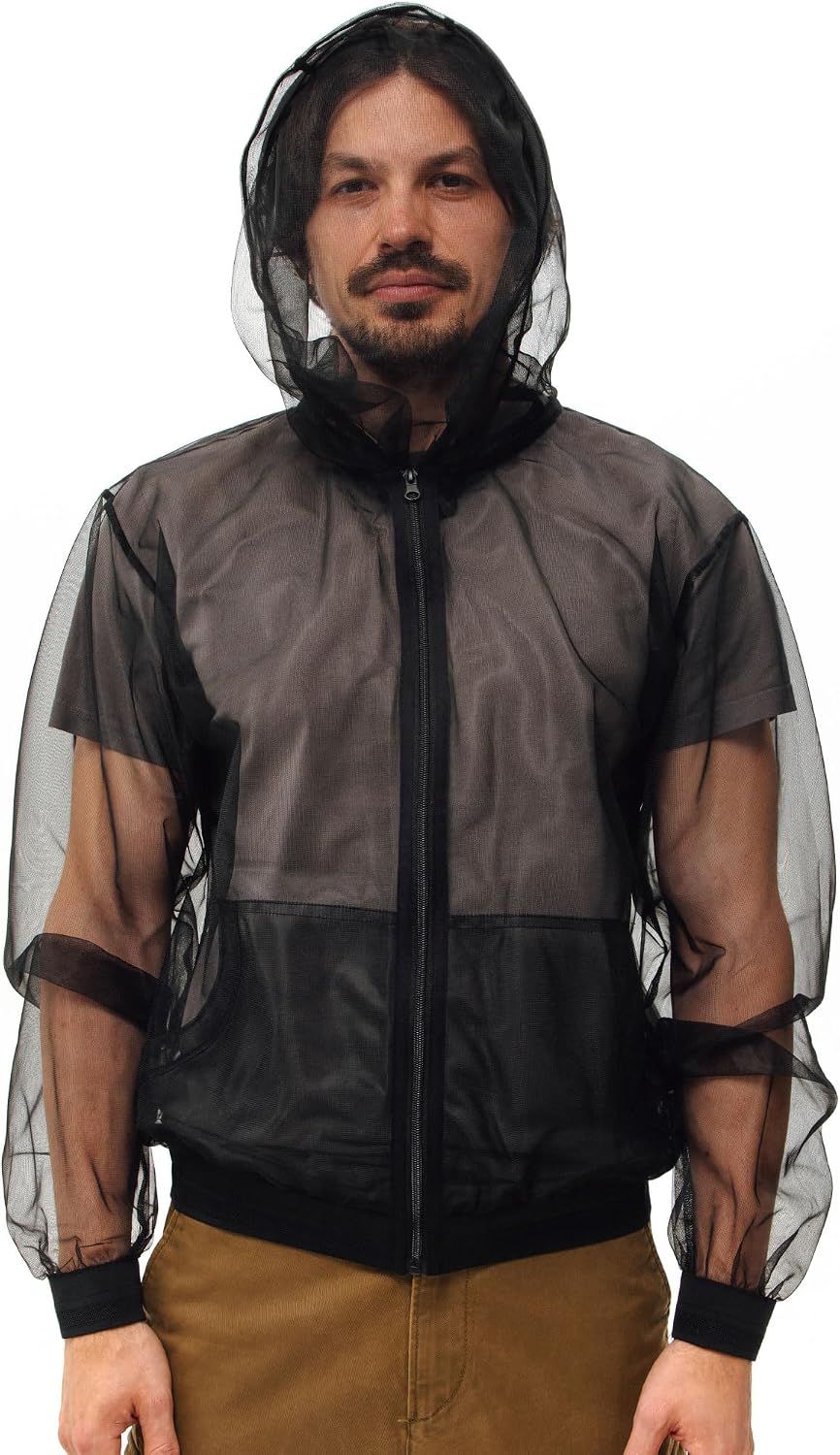 Mosquito Jacket, Mesh Zipper Bug Shirt Mosquito Suit, Outdoor Summer Mosquito Net Clothing for Fishing Hiking