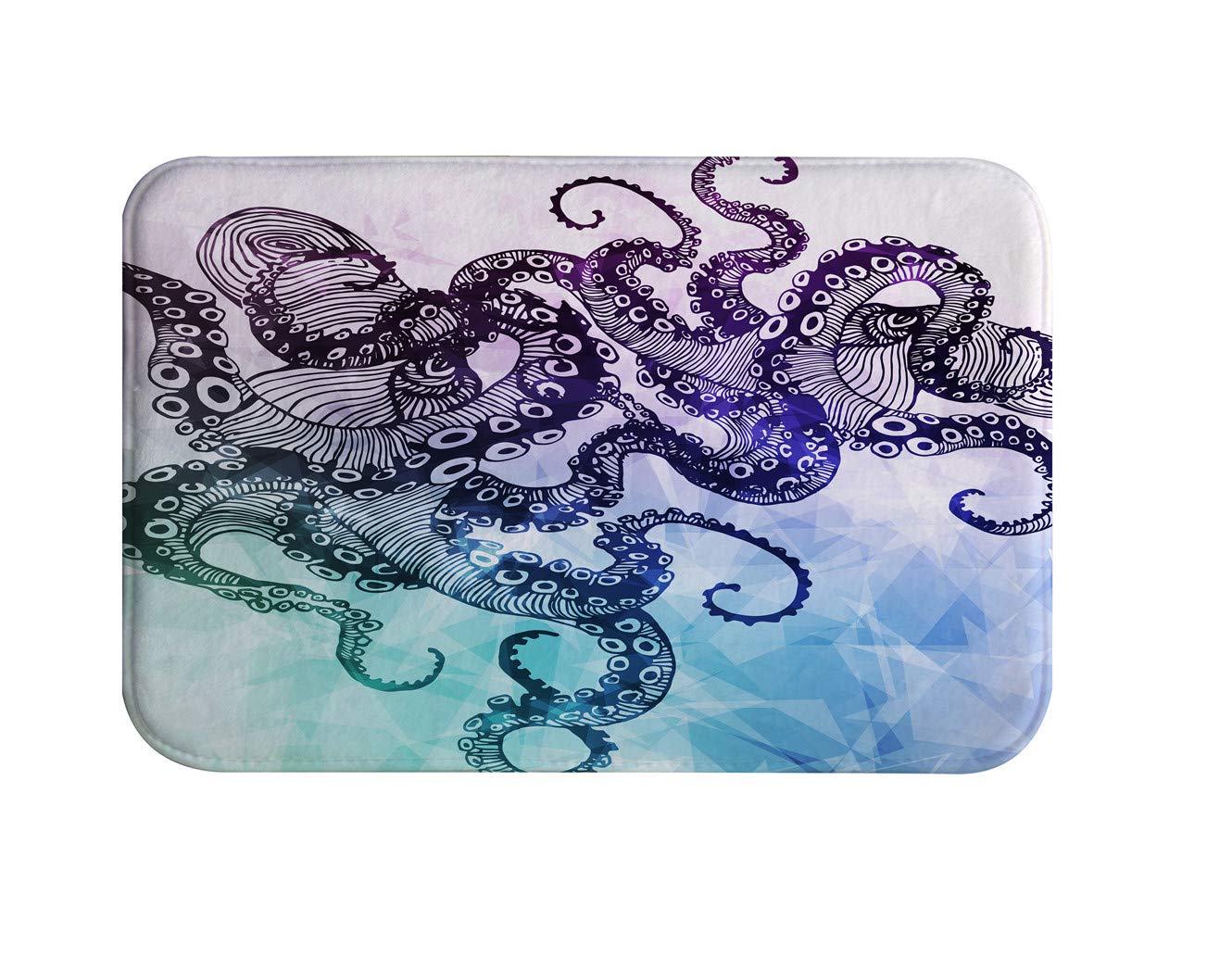 Octopus Bath Mats,Ocean Sea Kraken Non Slip Bath Rug Absorbent Bathroom Rugs Kitchen Floor Mat Carpet, 20 x 31 Inches