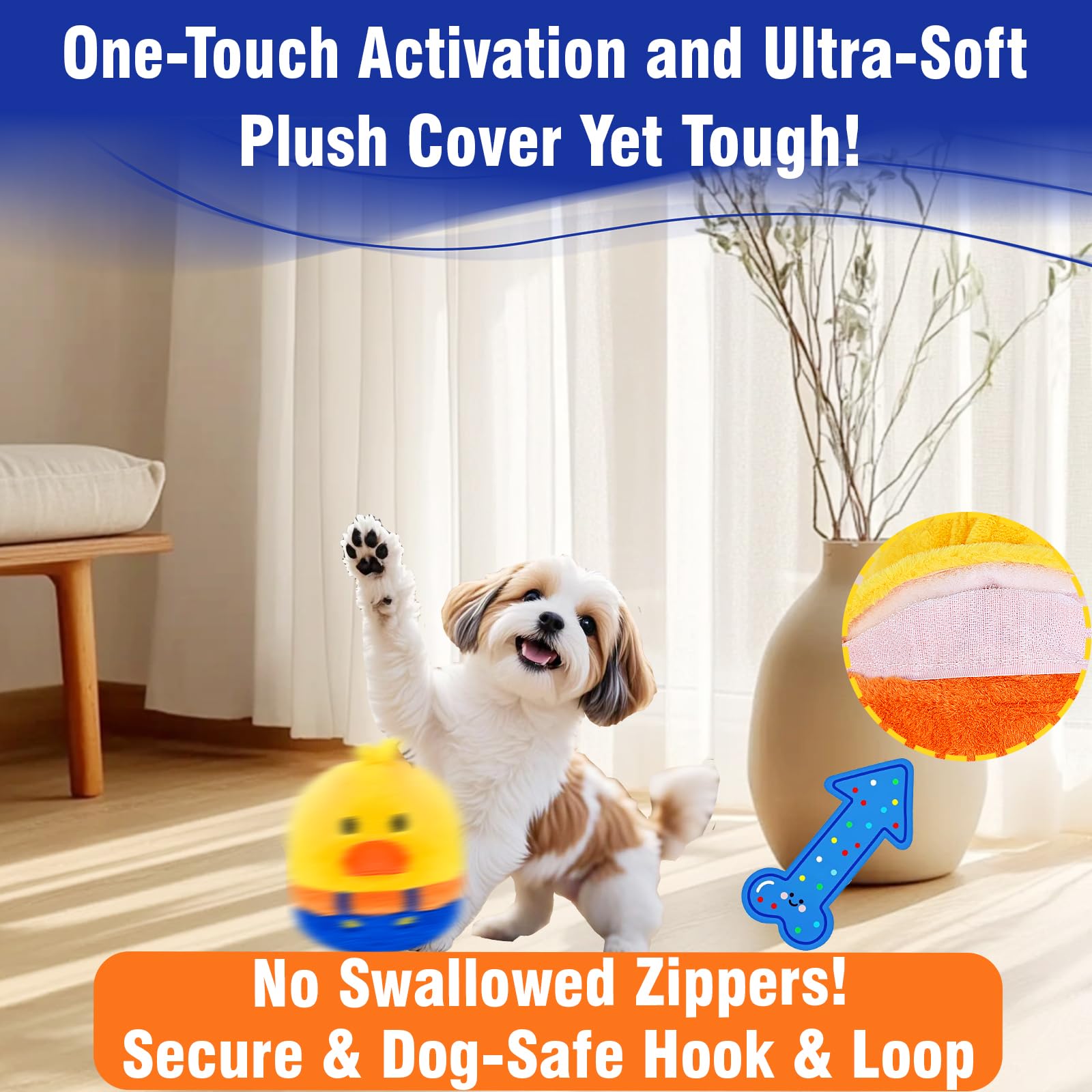 Jouets interactifs pour chien avec balle mobile intégrée, fonctions saut et modes silencieux, jouets pour chiots et jouets pour animaux de compagnie pour les garder occupés, rechargeables