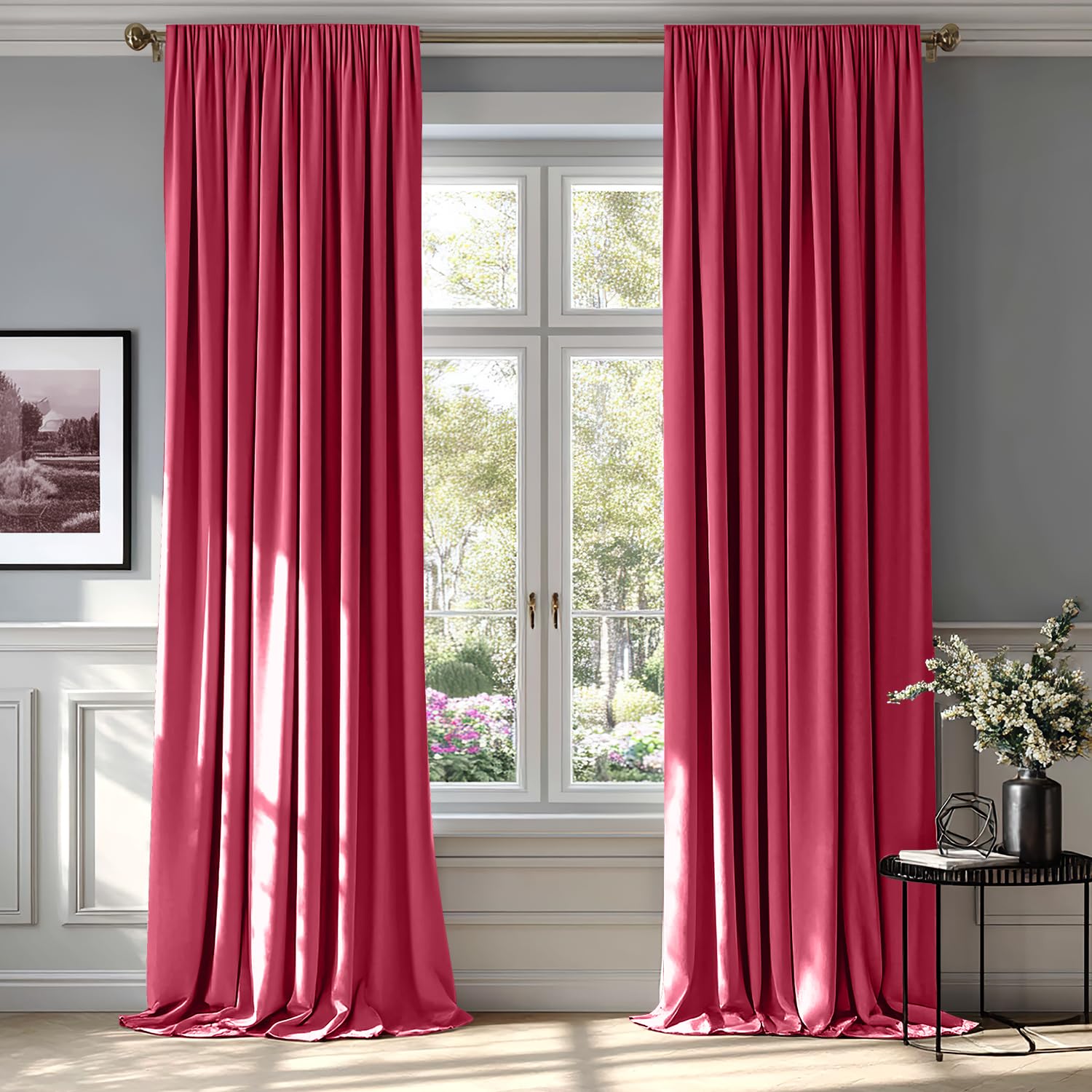 Amazon.com: MIULEE Berry Velvet Curtains Thermal Insulated