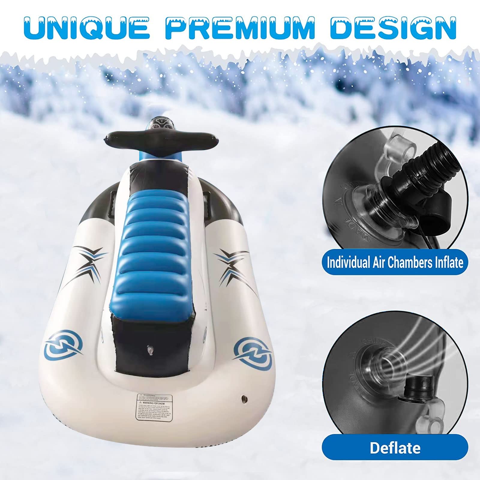 Luge Gonflable Hiver Double Couche – Ours Polaire – Charge Lourde – Poignées Renforcées – Pour Enfants & Adultes – Tube à Neige Fun