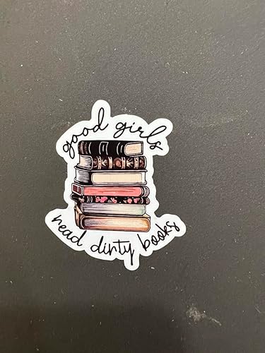 Miniatura 3 de Vinilo impermeable con texto en inglés "Good Girls Read Dirty Books", con temas de romance picante y romance oscuro, calcomanías de libro de 6