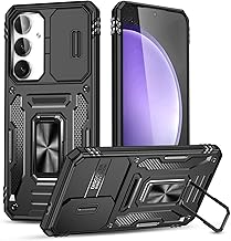 ESONG Cover per Samsung Galaxy S26,Custodia Protettiva di Grado Militare e con Scorrevole Fotocamera Proteggi/360° Magnetica Anello Supporto-Nero