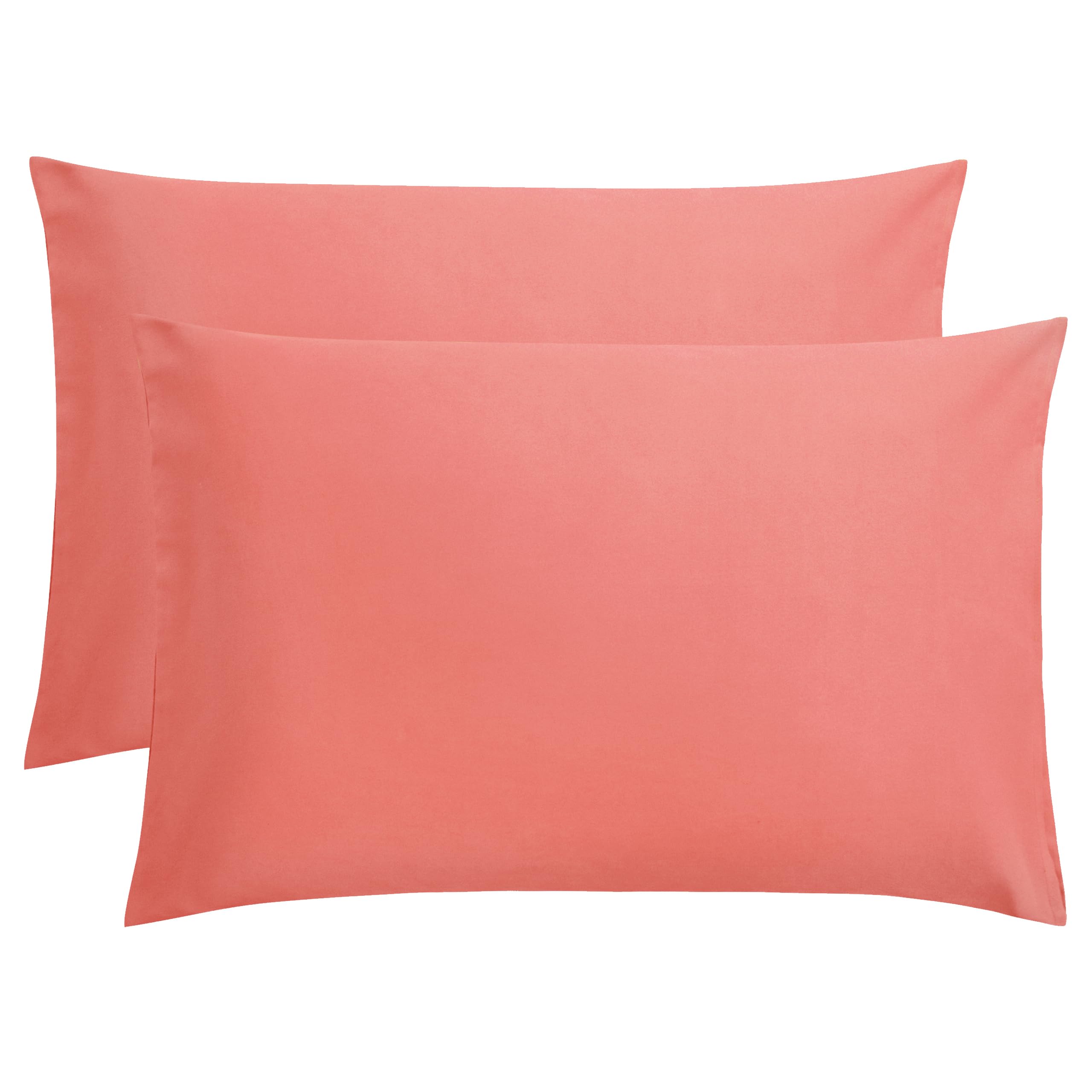 FLXXIE 2-Pack Microfiber Queen Pillow Cases, Envelope Closure, Coral