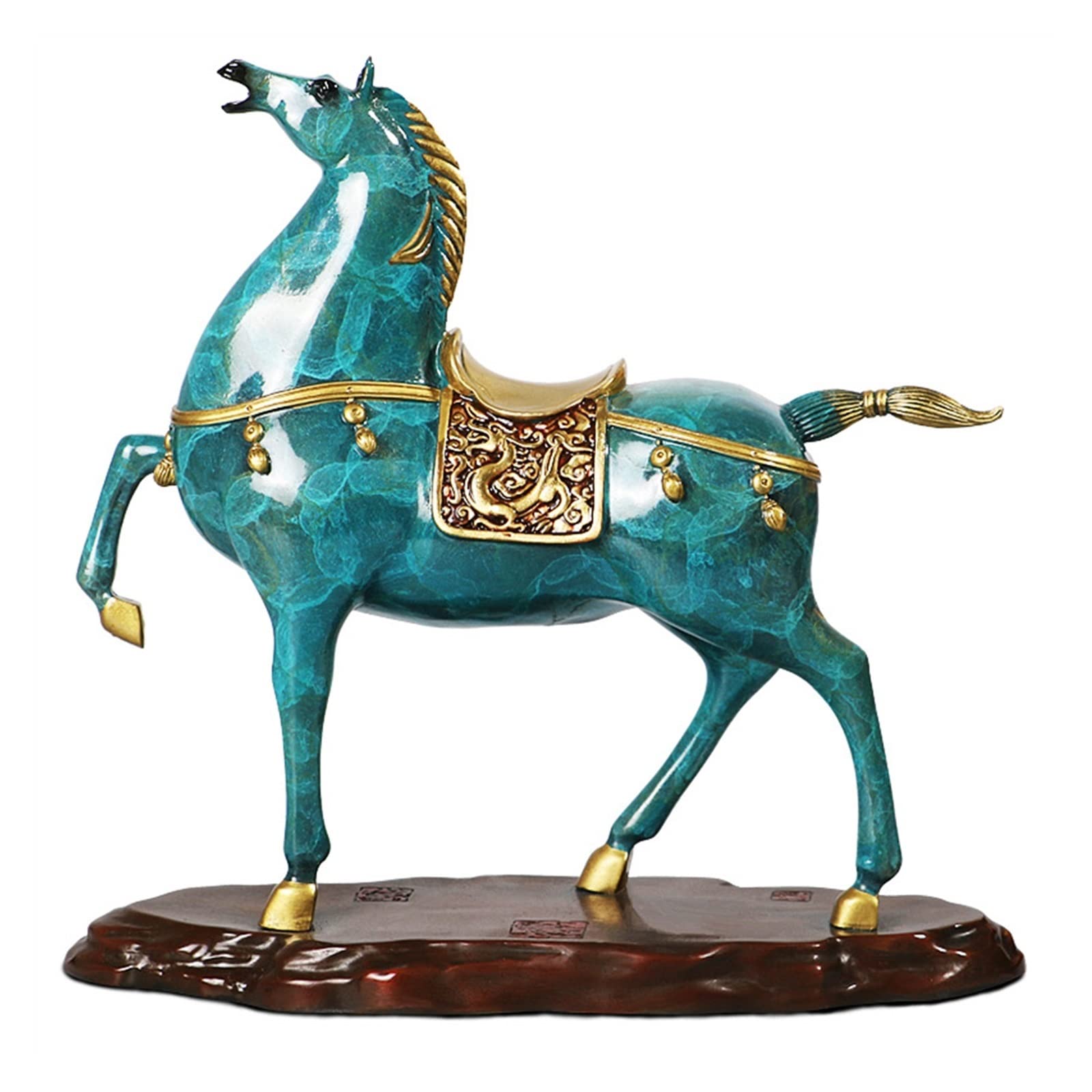 ZZlei2yu-12 Home Decor Ornament Pure Copper Ornaments Horse Wealthy Rich Horse Living Room Entrance Office Decorations Colorful Ornament