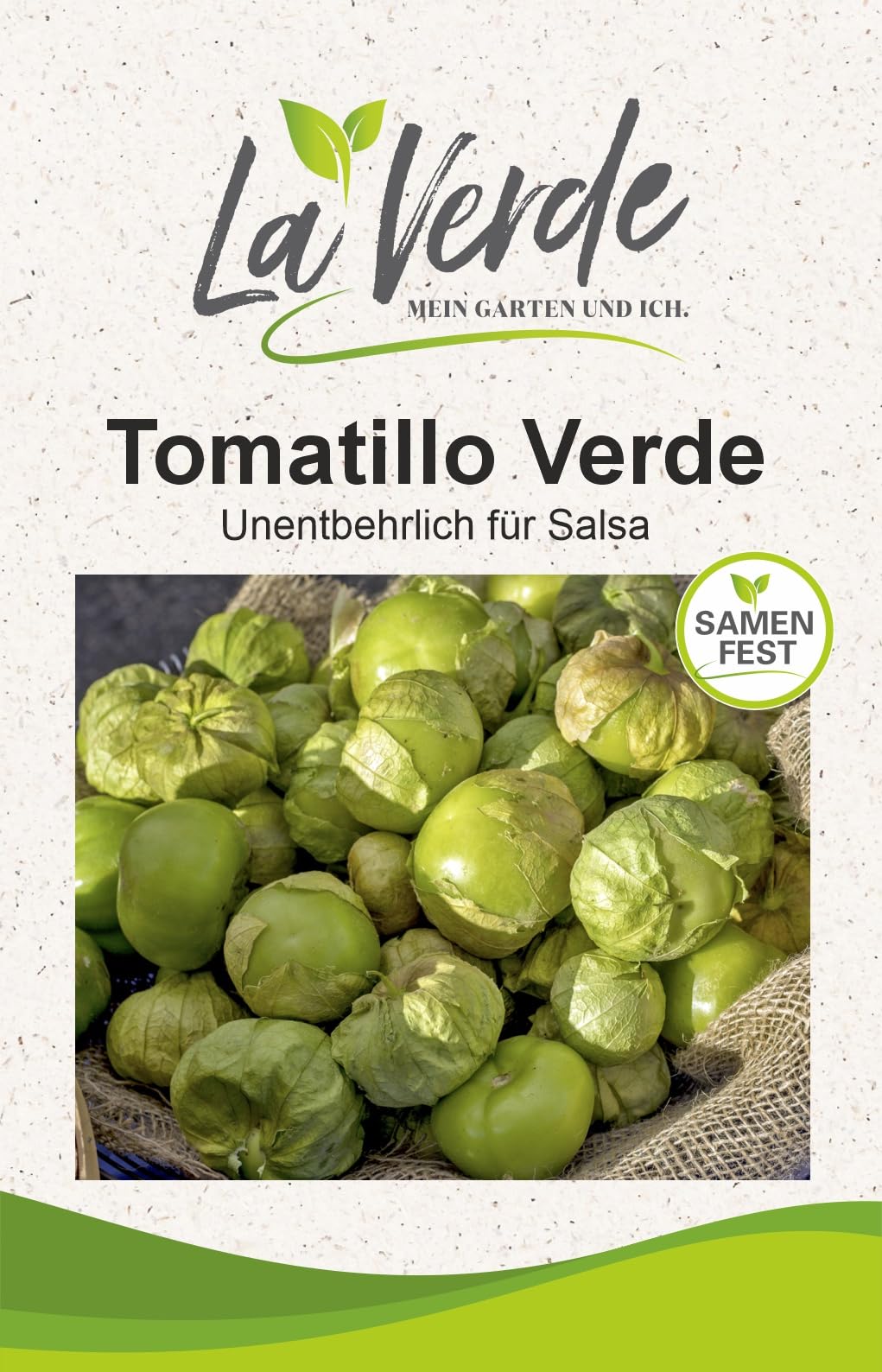 La Verde MEIN GARTEN UND ICH. Tomatillo Verde Physalis Samen für ca. 30 Pflanzen, Tomatillo Physalis, frisch herzhaft, Saatgut ohne Gentechnik