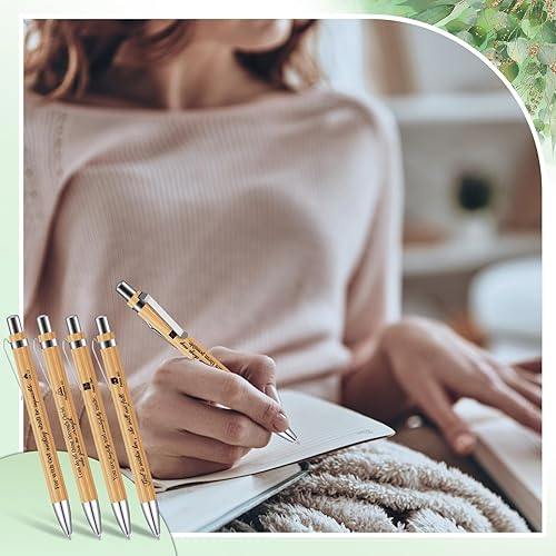 Miniatura 6 de Kosiz Juego de 20 regalos cristianos a granel incluye versículos bíblicos inspiradores, marcadores de cruz, bolígrafos de bambú, llaveros religiosos