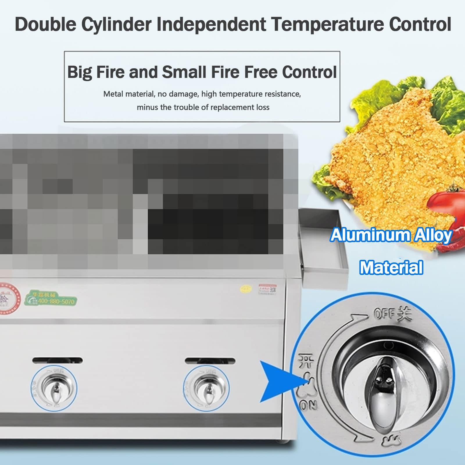 Friggitrice Professionale in Acciaio Inox con Cestello E Coperchio - Friggitrice A Gas di Grande capacità E Facile da Pulire per Uso Domestico E nei Ristoranti