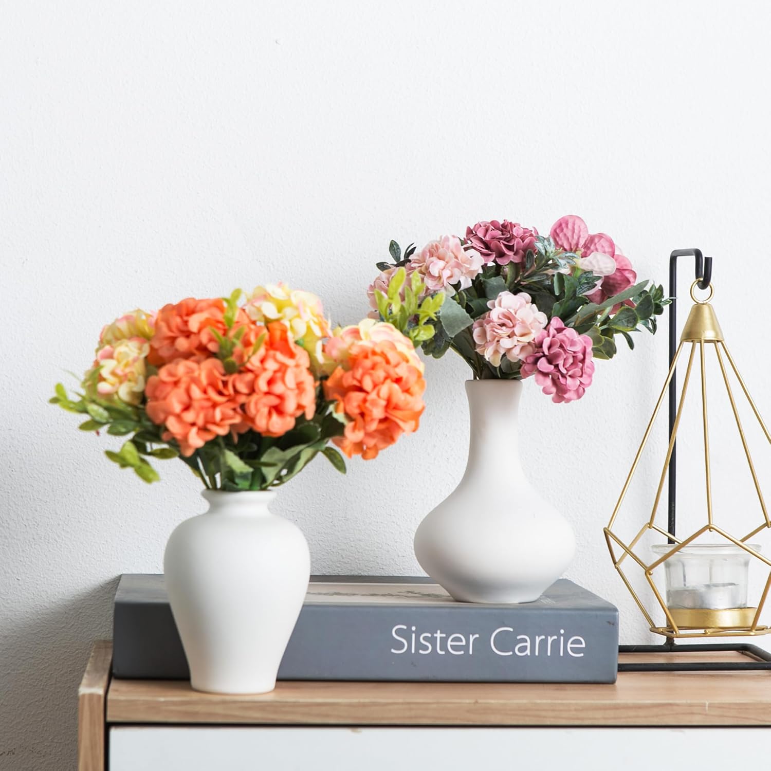 Small Ceramic Vase Set of 5, Modern White Vase, Bud Vase, Boho Decorative Vase for Fireplace, Entryway and Living Room, Centerpiece Table Decorations - Image 3