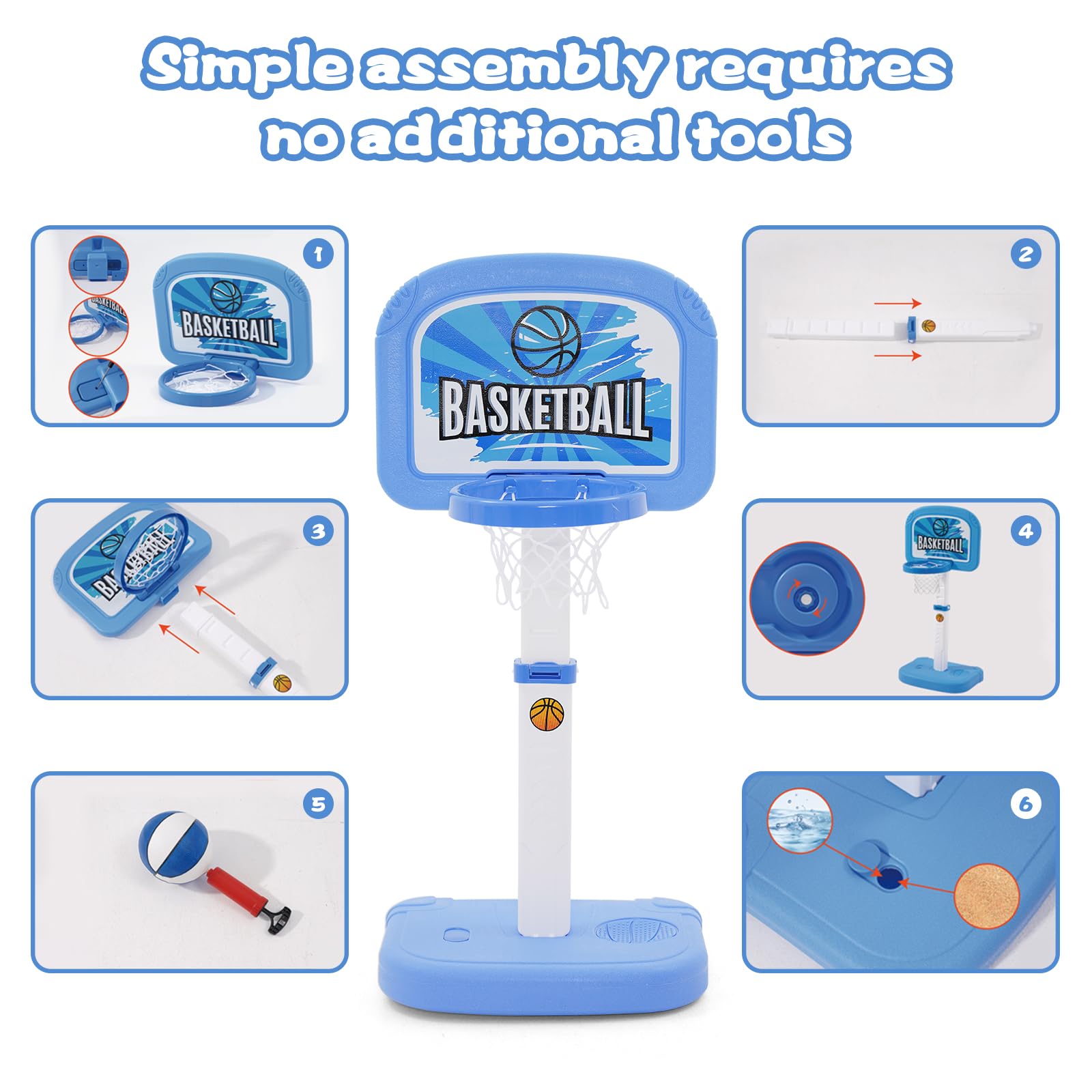 CYFIE Mini basketbalkorfset,mini-basketbalkorf voor kinderen, met 2 ballen en pomp, indoor mini-basketbalkorf,basketbalkorf, zuignap, voor outdoor, thuis
