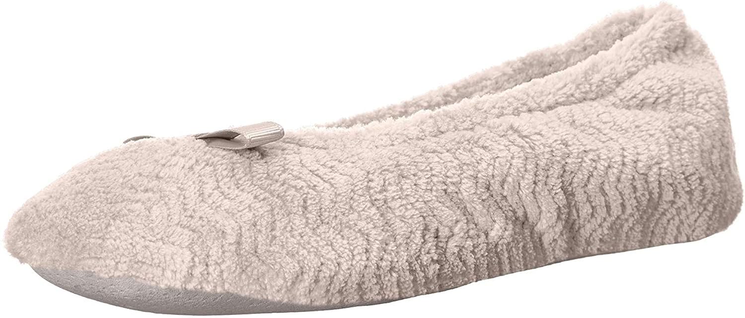 isotoner Womens Diamond Microterry Ballerina Slippers