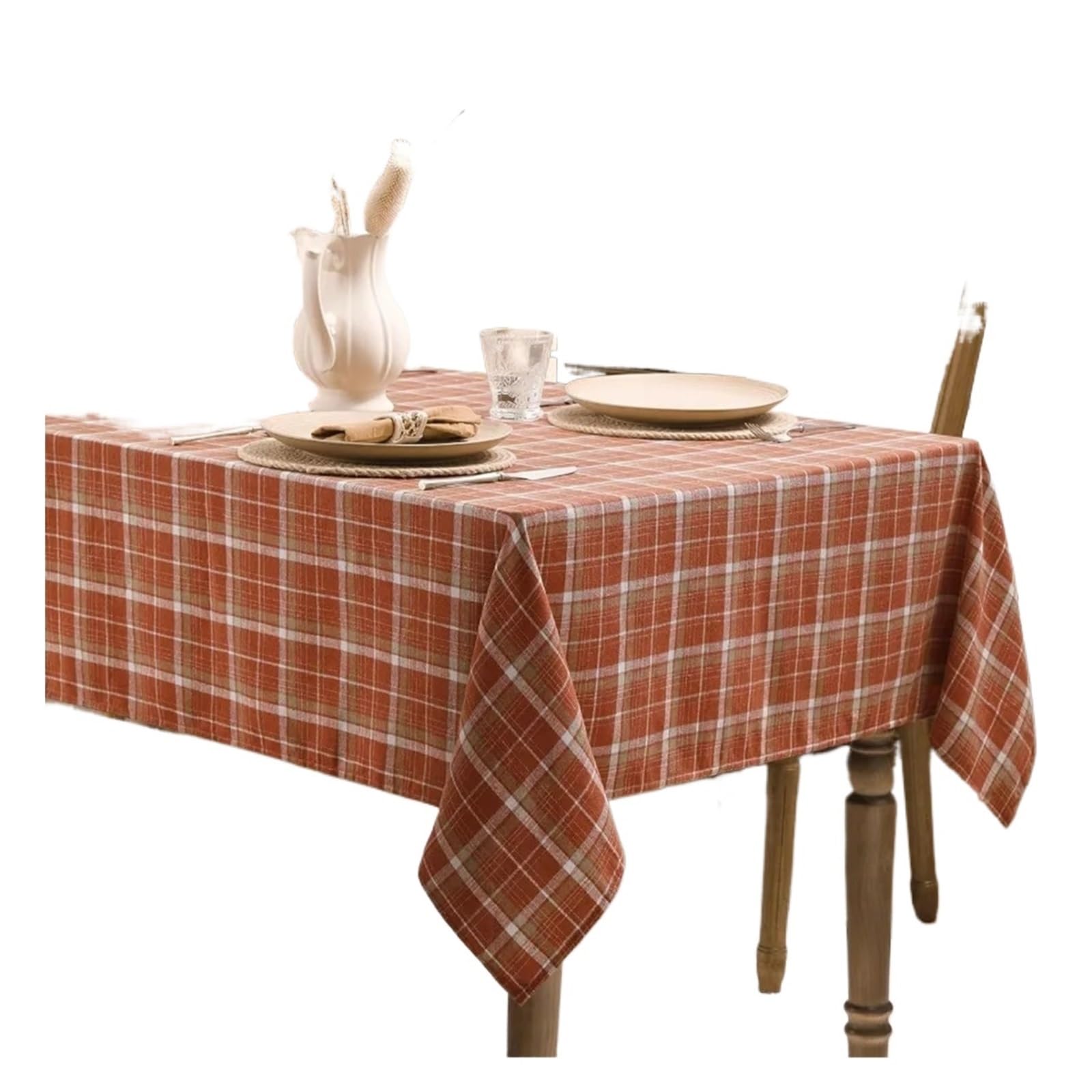 BTGYTTKL Checkered Tablecloth Checkered Tablecloth Rectangle 54 X 80 Thanksgiving Orange Buffalo Plaid Cotton Flannel Table Cloths
