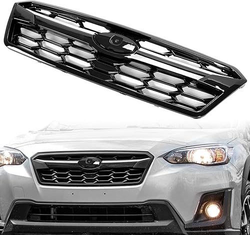 HECASA Rejilla con moldura compatible con Subaru Crosstrek 2018-2020 Reemplazo para 91123FL170 91123FL123FL121 Radiador Parachoques Parrilla Top
