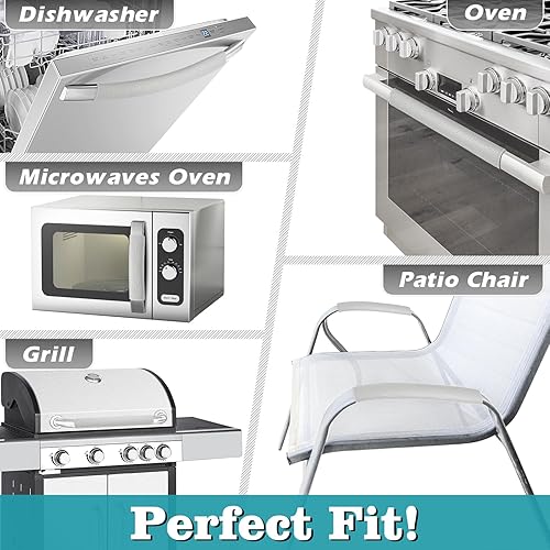 Miniatura 10 de Juego de 5 fundas para manijas de puerta de refrigerador, fundas ajustables para manijas de electrodomésticos, mantén tu cocina limpia, protector de