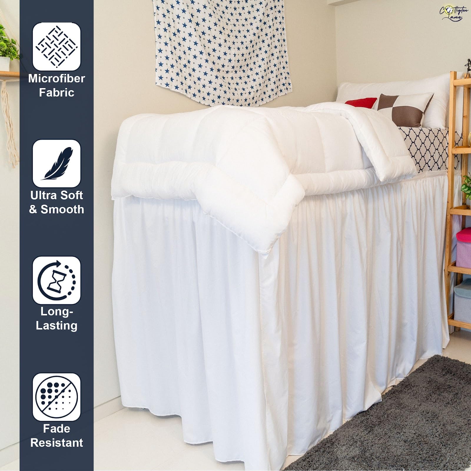 Bed Skirt Dorm Twin Xl DormCo Extended Dorm Sized Bed Skirt Panel